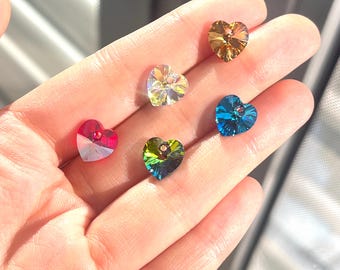 Ciondolo a forma di cuore Swarovski 6228, piccolo, 10 mm - Disponibile in vari colori e quantità.