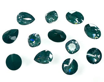 Strass di cristallo blu patinato per spille e ricami - Forme e dimensioni disponibili