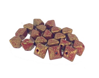 20 pcs Cube Beads , Vintage German Beads , For jewelry making and beading, 16x14 mm