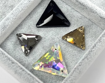 Strass triangolari da cucire - Abbellimenti lucidi per progetti di cucito - 12 pezzi