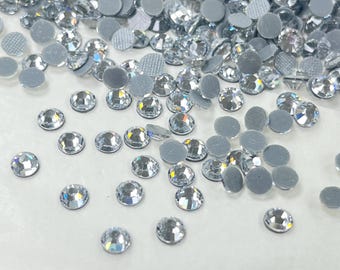 Hot Fix Rhinestones SS6 (2mm) to SS30 (6.5mm) - Crystal and Crystal AB Korean Brand DMC