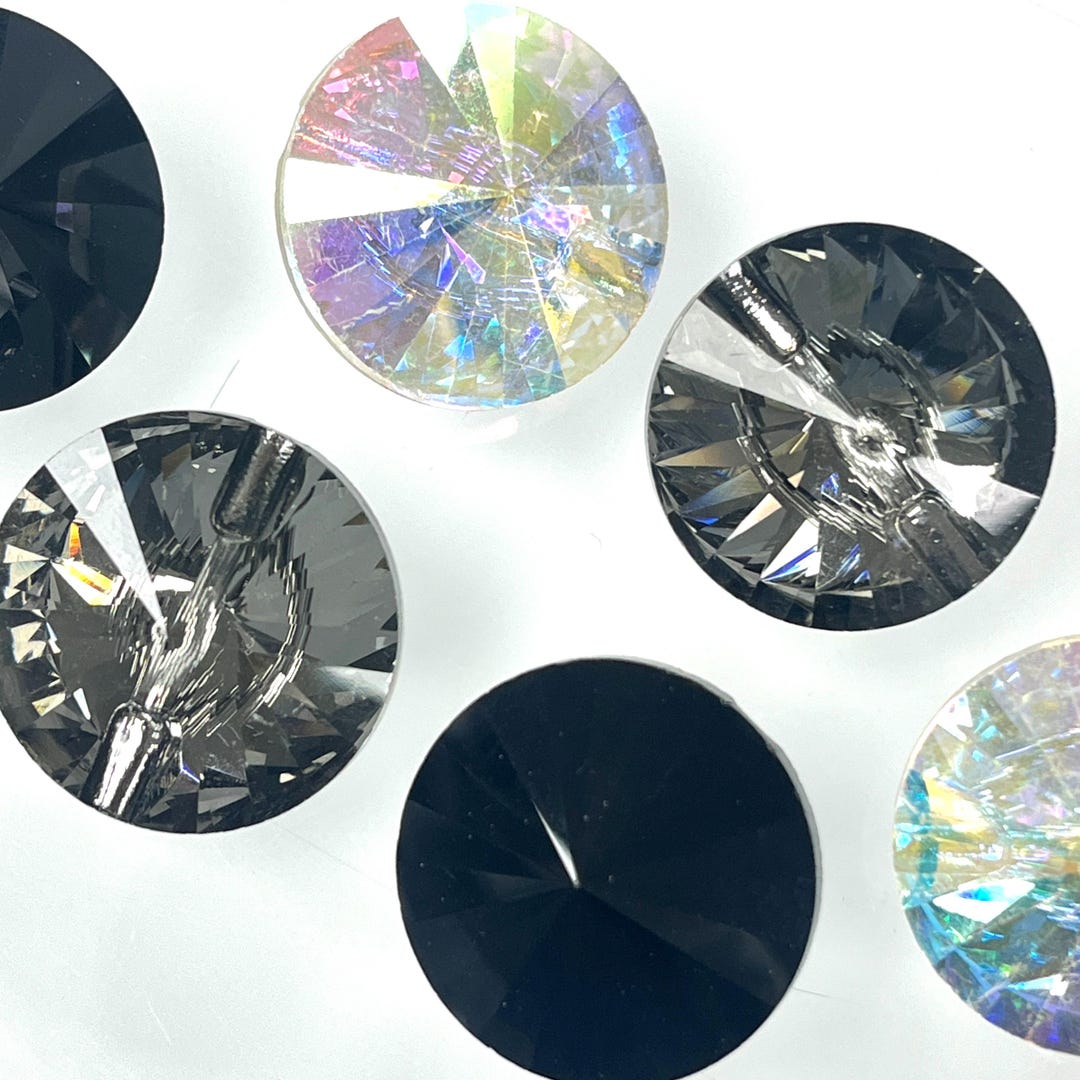 Glass Buttons 30mm Diameter Extra Large - Rivoli Cut - Color Various ...