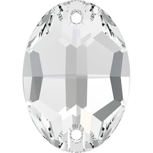 Swarovski 3210 Oval Two Hole Sew-on Rhinestones - Crystal Clear with Foiling - Various Sizes Available