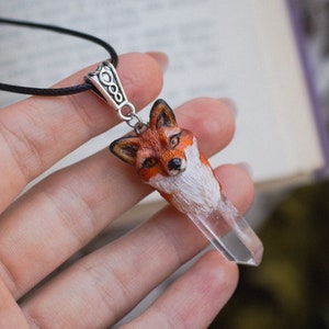 Fox crystal pendant sales