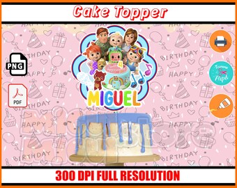 Cocomelon Cake Topper Printable Etsy