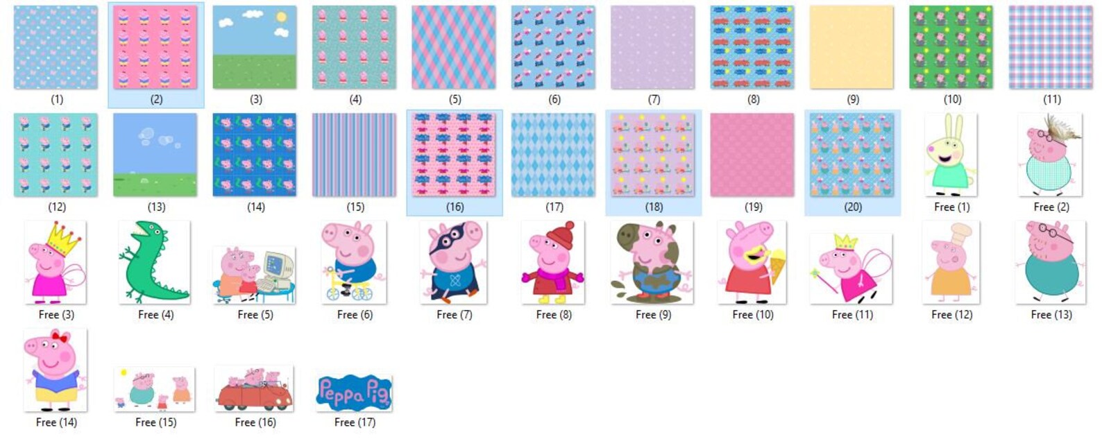 Peppa Pig Digital Paper Peppa Pig Paper Pack Free Peppa Pig | Etsy