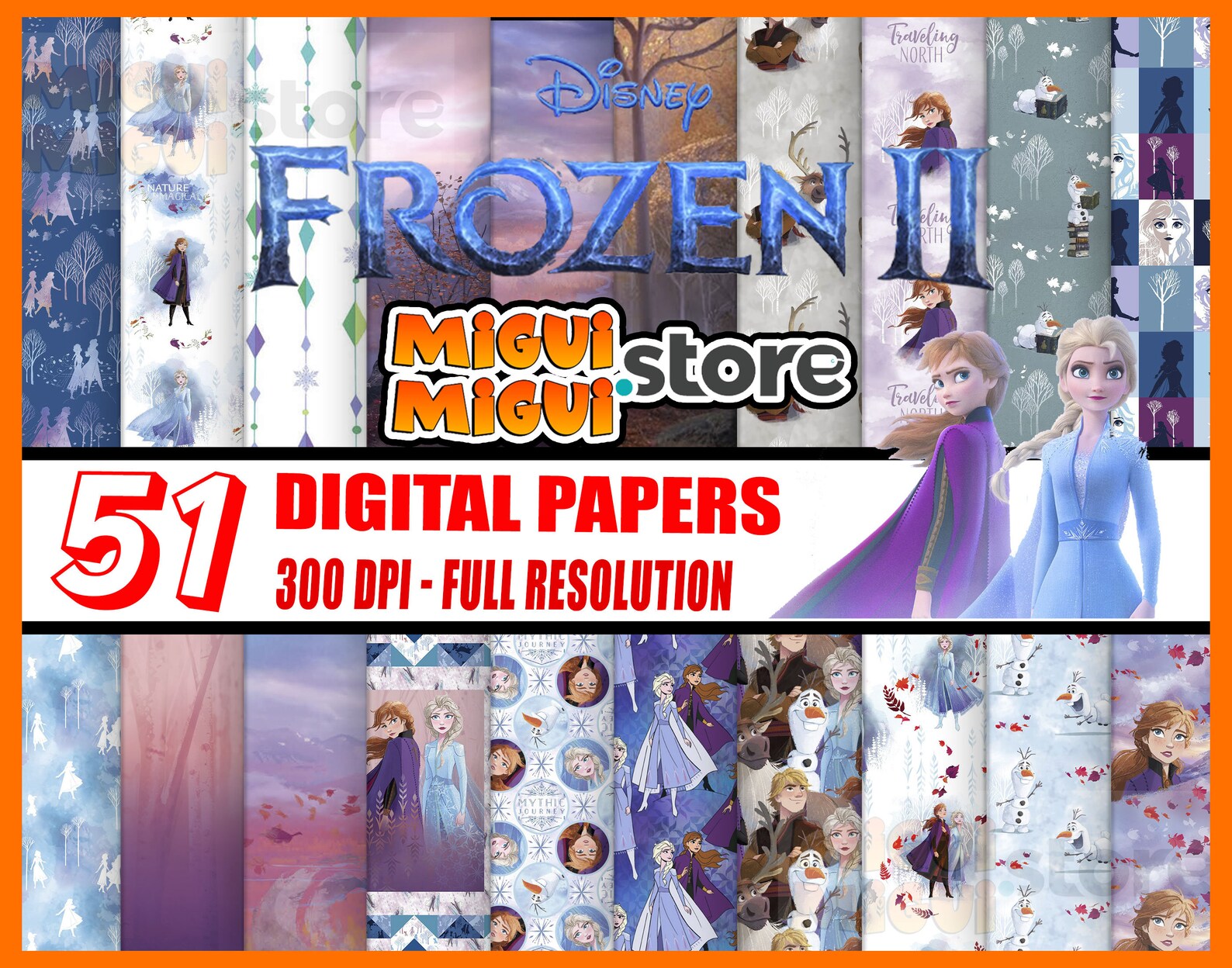 51 Frozen Digital Paper background Frozen scrapbook Frozen Etsy