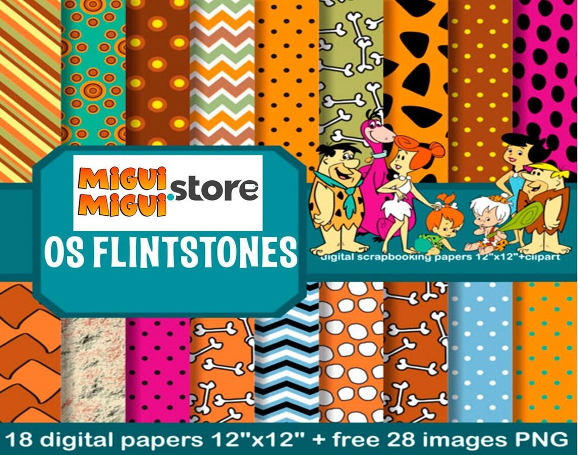 Flintstones png Flintstones Paper Flintstones Clipart Etsy