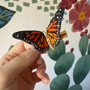 Handpainted butterfly hair clips
