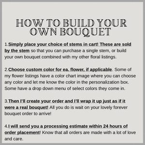 Felt daisy individual custom stem, build your own bouquet, get well flowers, sympathy, wedding, memorial, funeral, hypoallergenic image 7