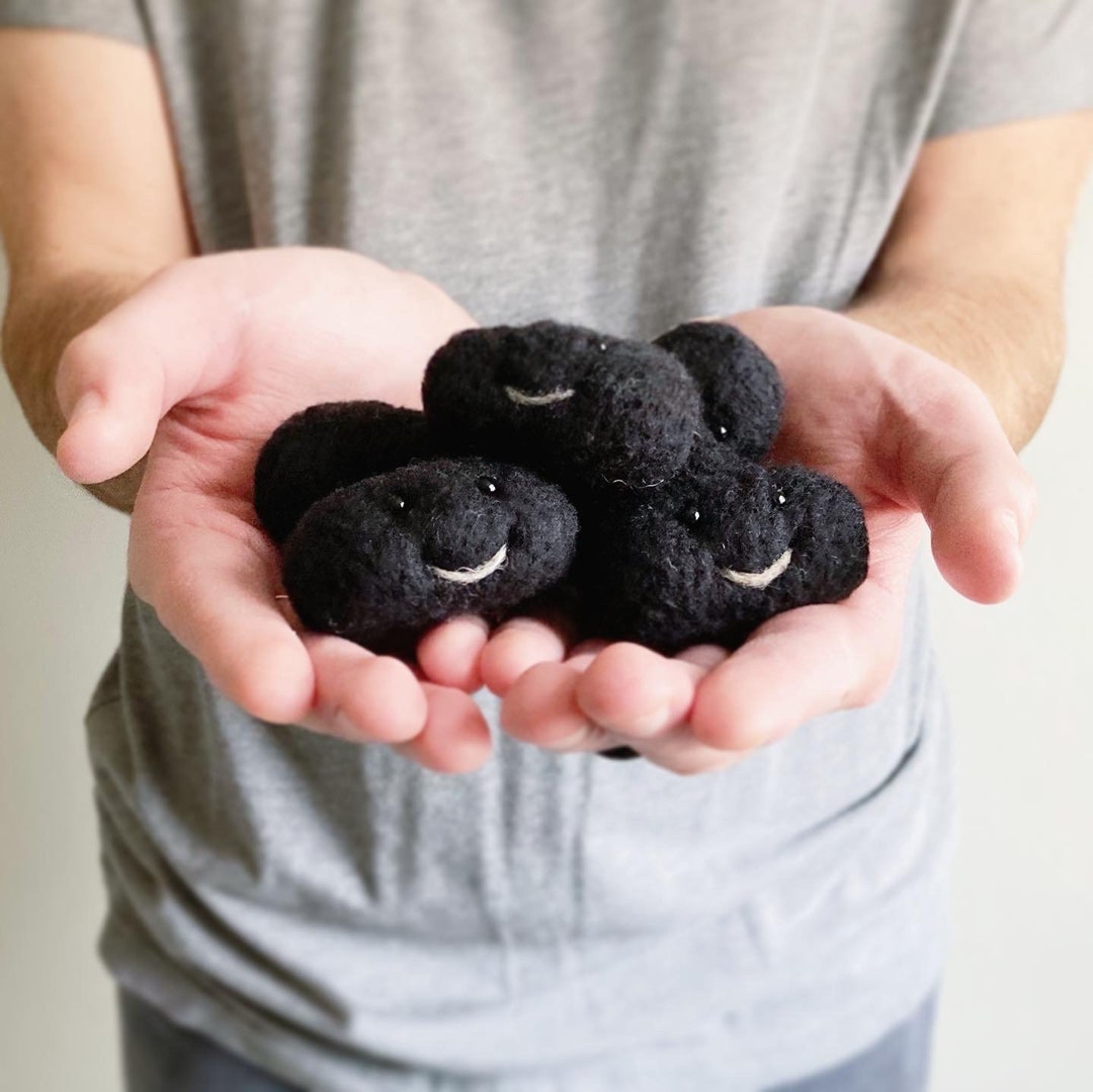 Needle Felted Lump of Coal Gag Gift, Funny Stocking Stuffer, Christmas