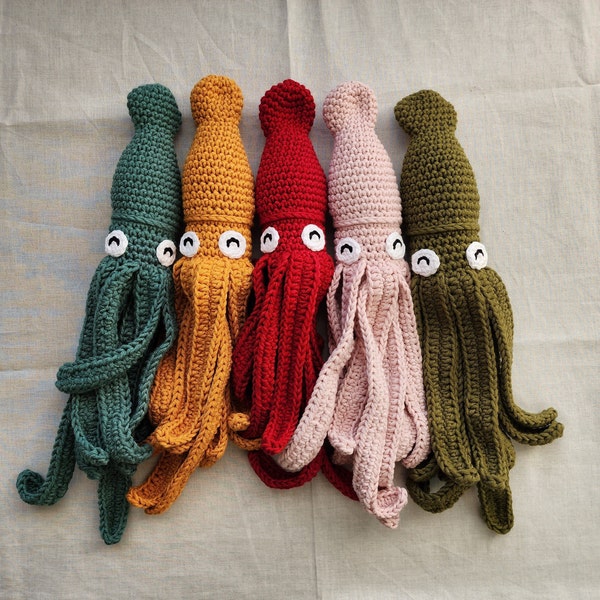 Squid Crochet Plush // Amigurumi // Toy // Stuffed Animal // Ready to Ship // Handmade