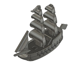 3D 3-mast galjoen piratenschipproxy voor piraten CSG