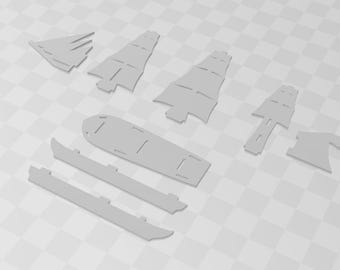 Zwaar fregat 3D-afdrukbaar model STL voor piraten CSG