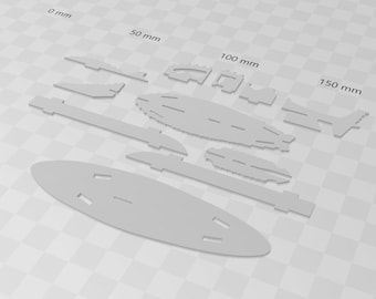 STL: 5 Mast Submarine for Pirates CSG