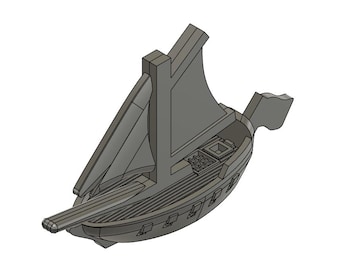 3D 1 Mast Sloep Piratenschip Proxy voor Pirates CSG