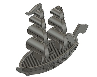 3D 2-mast fregat piratenschip proxy voor piraten CSG