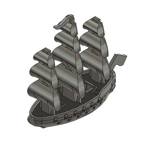 3D 3 Mast Ship of the Line Pirate Ship Proxy for Pirates CSG