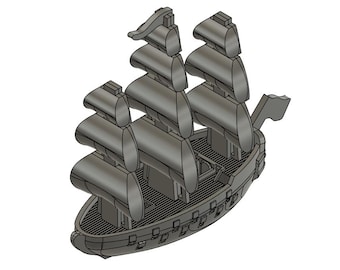 3D 3-mast Ship of the Line Piratenschip Proxy voor Pirates CSG