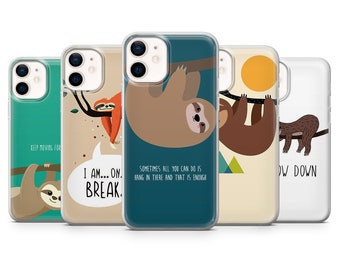 Sloth funny ilustration cover Phone Case for iPhone 14Pro, 13, 12, 11, XR, 7, 8, Samsung S23, S22, S21FE, A53, A14, A13, Pixel 7, 6A