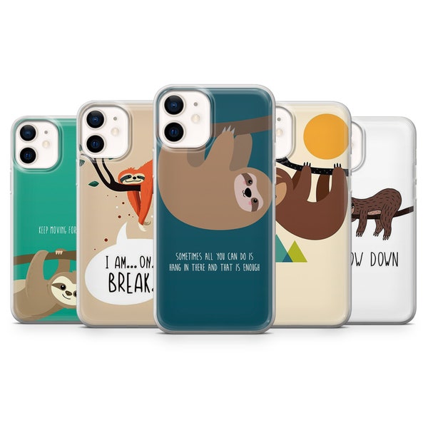 Sloth funny ilustration cover Phone Case for iPhone 14Pro, 13, 12, 11, XR, 7, 8, Samsung S23, S22, S21FE, A53, A14, A13, Pixel 7, 6A