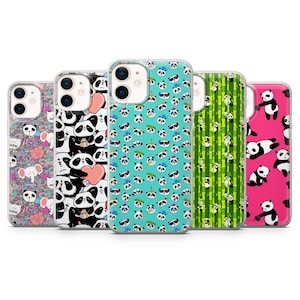 Funda de teléfono con patrón de panda, bonita funda de dibujos animados para iPhone 14Pro, 13, 12, 11, XR, 7, 8, Samsung S23, S22, S21FE, A53, A14, A13, Pixel 7, 6A