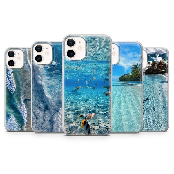 Ocean Blue Waves Phone Case for iPhone 14Pro, 13, 12, 11, XR, 7, 8, Samsung S23, S22, S21FE, A53, A14, A13, Pixel 7, 6A