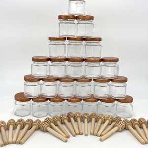 24 - 1.5oz Empty Rose Gold Hexagon Jars - For Spice Jars, Wedding Favors, Party Favors, Bridal Shower Favors, Baby Shower Favors, Birthdays