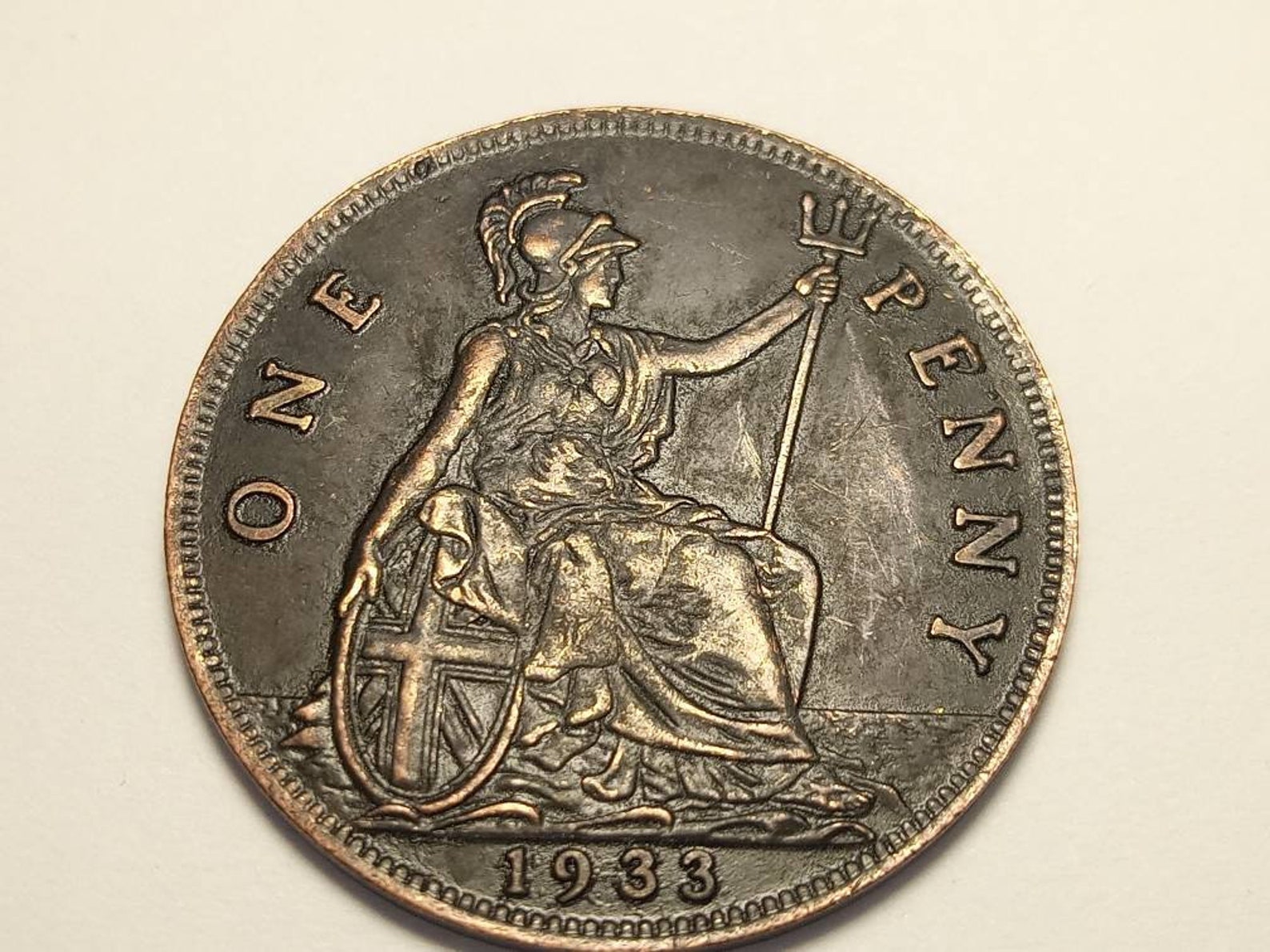 1933 one penny coin