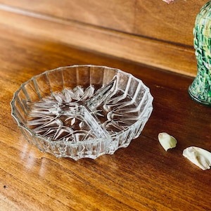 Vintage cut glass compartment dish