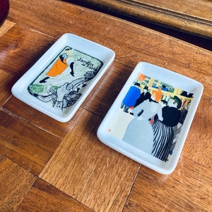 2 Limoges porcelain pocket trays - France