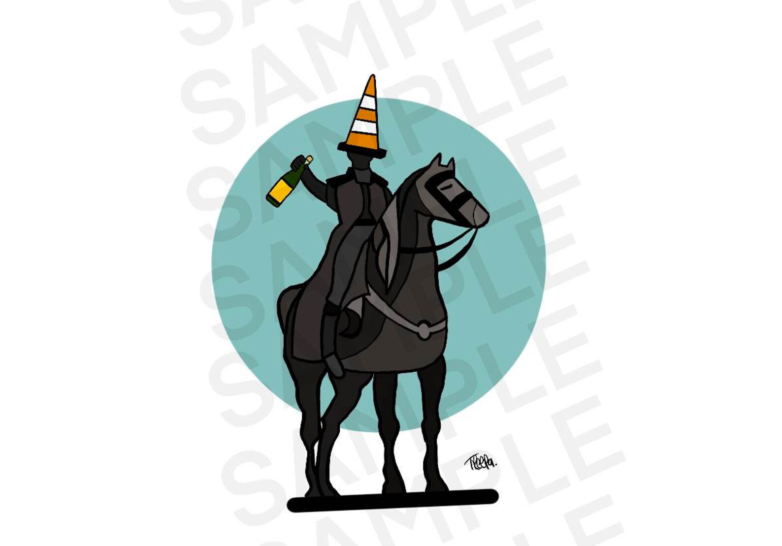 Glasgow Cone on Head Statue Duke of Wellington with Bottle Etsy