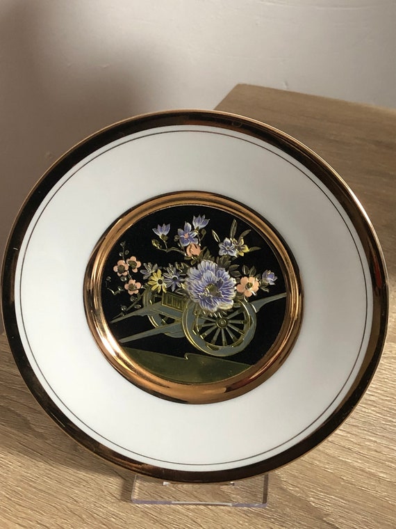 Chokin Plate 24K Gold Edge Japanese Collectibles Vintage Etsy
