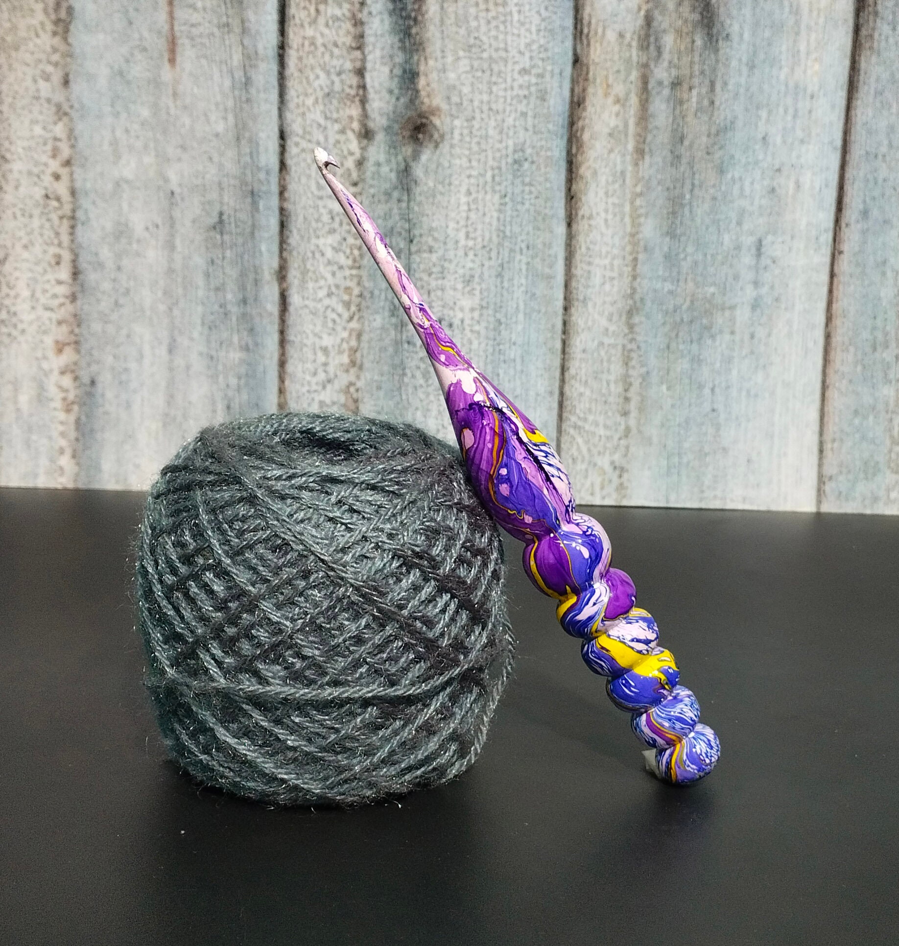 Ommi Crochet Ommi Ergonomic Handle Crochet Hooks, Handcrafted 7'' Steam  Beech Wood & Resin Crochet Hook, Knitting Needle, Craft Yarn Weave