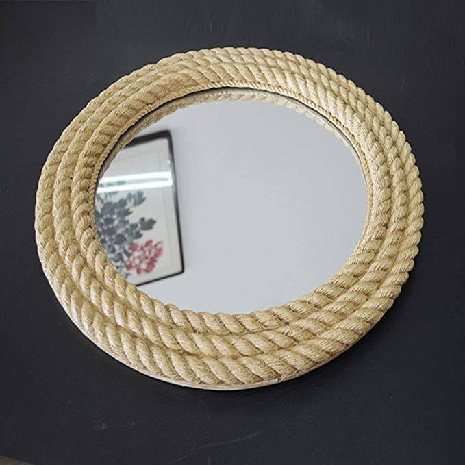 Nautical Coastal Rope Mirror Round Shaped Jute Wall Mirror Etsy