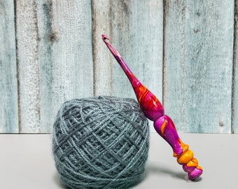 Rosewood Crochet Hooks mixed with Resin - Hand Turned Ergonomic Crochet Hooks - for Knitting Crocheting Accessories - Various Sizes