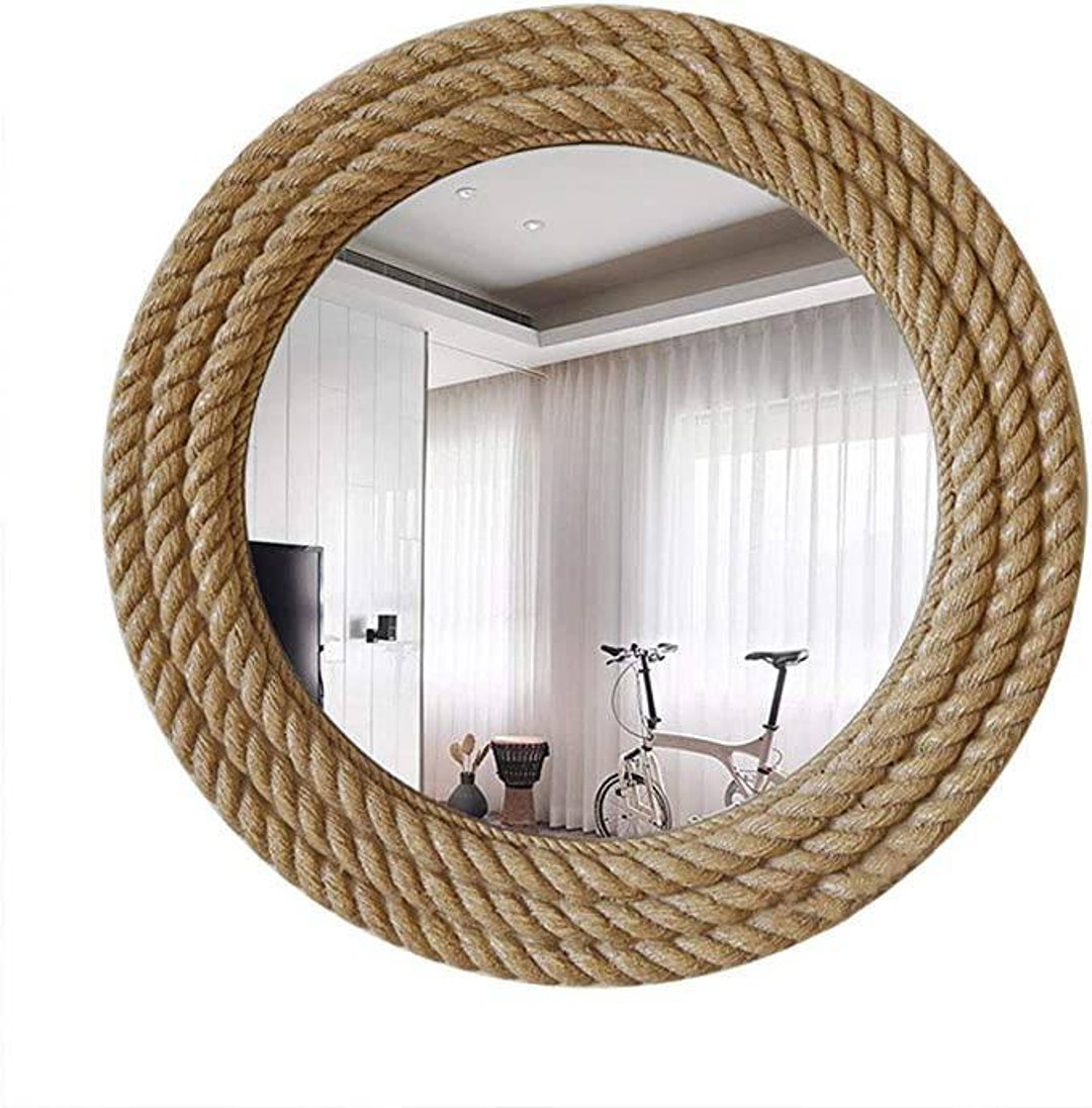 Nautical Coastal Rope Mirror Round Shaped Jute Wall Mirror Etsy