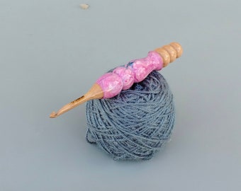 Crochets en bois de rose mélangés à de la résine - Crochets ergonomiques tournés à la main - pour tricoter des accessoires de crochet - Différentes tailles
