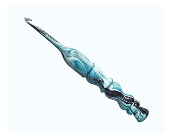 Rosewood Crochet Hooks mixed with Resin - Hand Turned Ergonomic Crochet Hooks - for Knitting Crocheting Accessories - Various Sizes