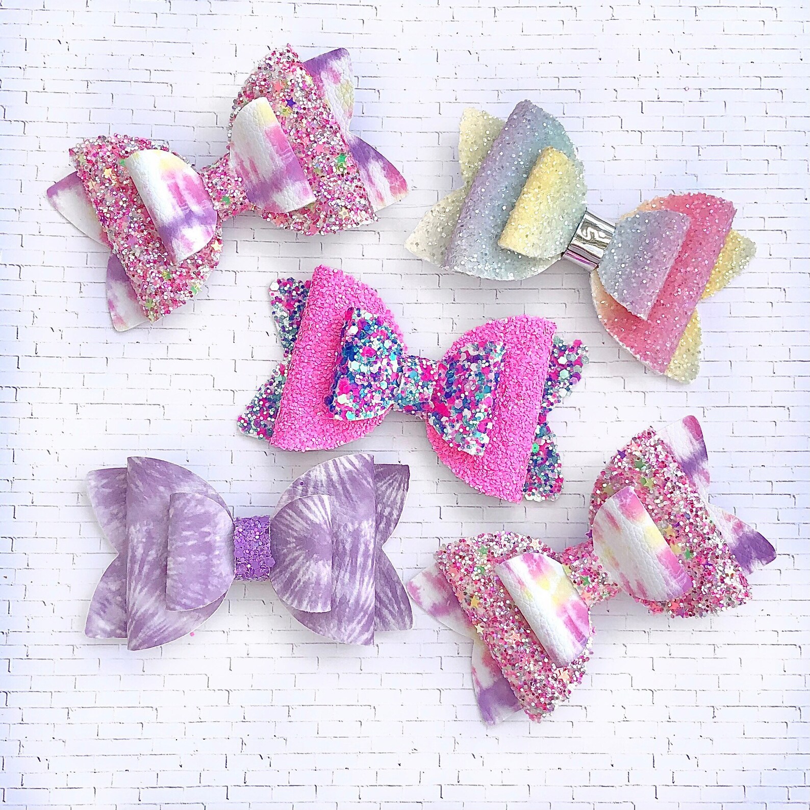 Glitter bow pink and blue bow hair bow bows for girls hair Etsy