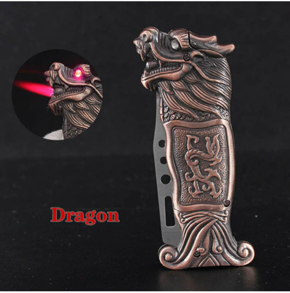 Butane Lighter Multifunctional Dragon Tiger Head Creative Etsy