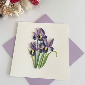 Lila Blumen Quilling-Karte | Grußkarte | Geburtstag| Glückwunsch | Blumen | Frühling | Geschenk Blumen