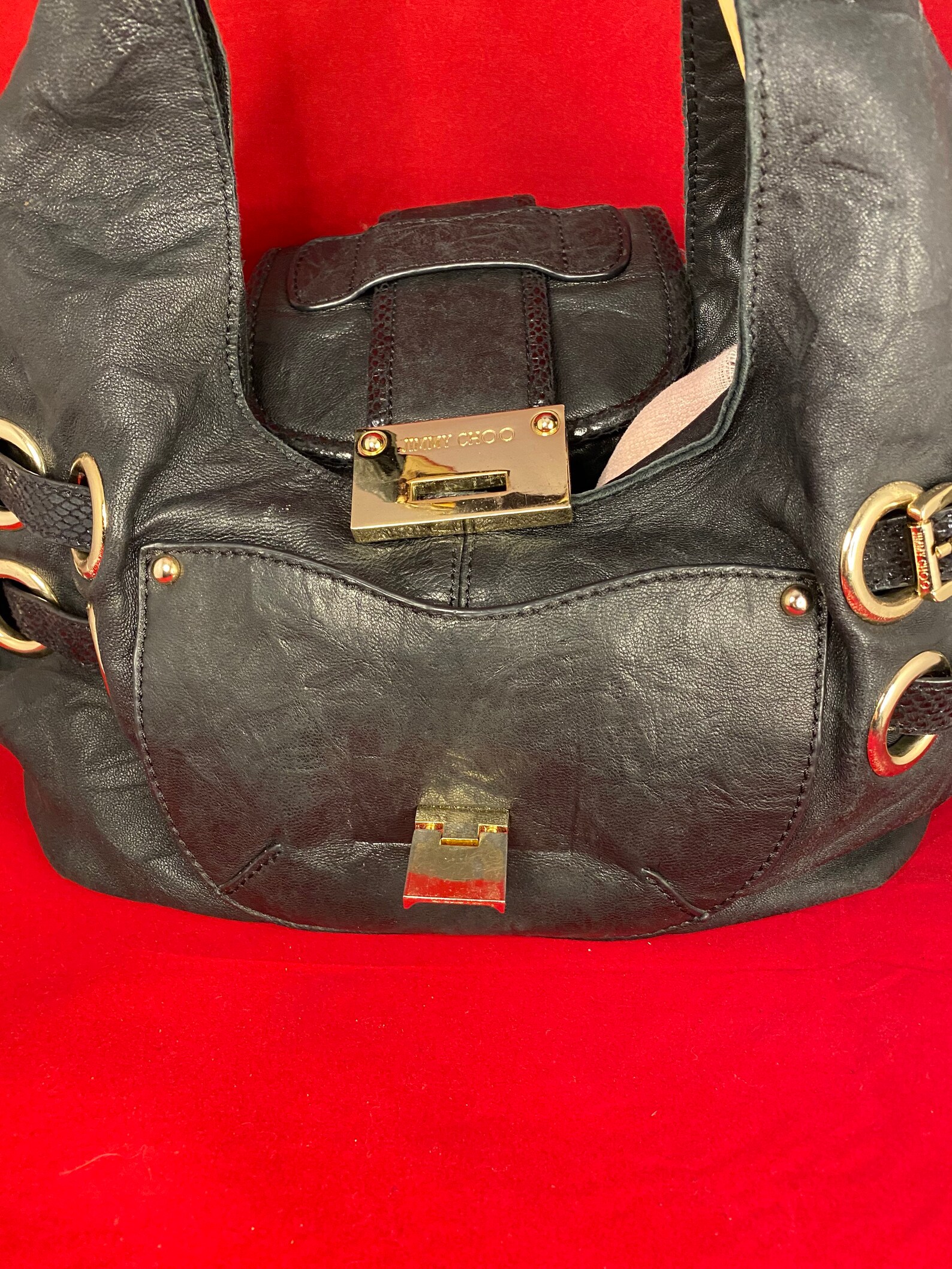 Vintage Jimmy Choo leather hobo style bag Etsy