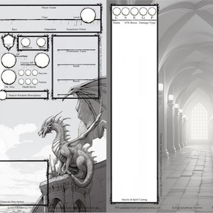 DnD 5e Character Sheet Dragon Castle by Dice Harbor image 1