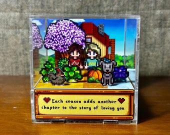 Stardew Valley PERSONALIZABLE - Diorama de cubo 3D - Regalo para jugadores / él / ella