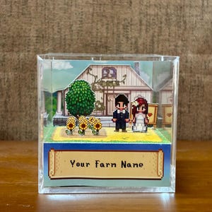 3D cube Stardew Valley Customizable  - Your farm on your desk - Personalized cube Shadowbox - gift for gamers