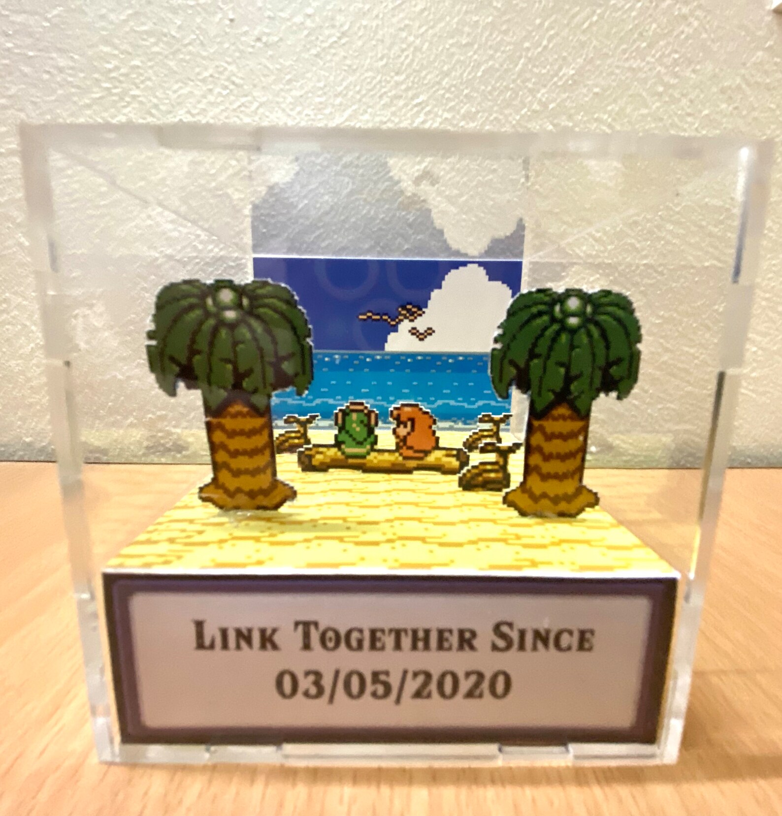 3D Cube Diorama Zelda Couple Anniversary Engagement Proposal Marriage