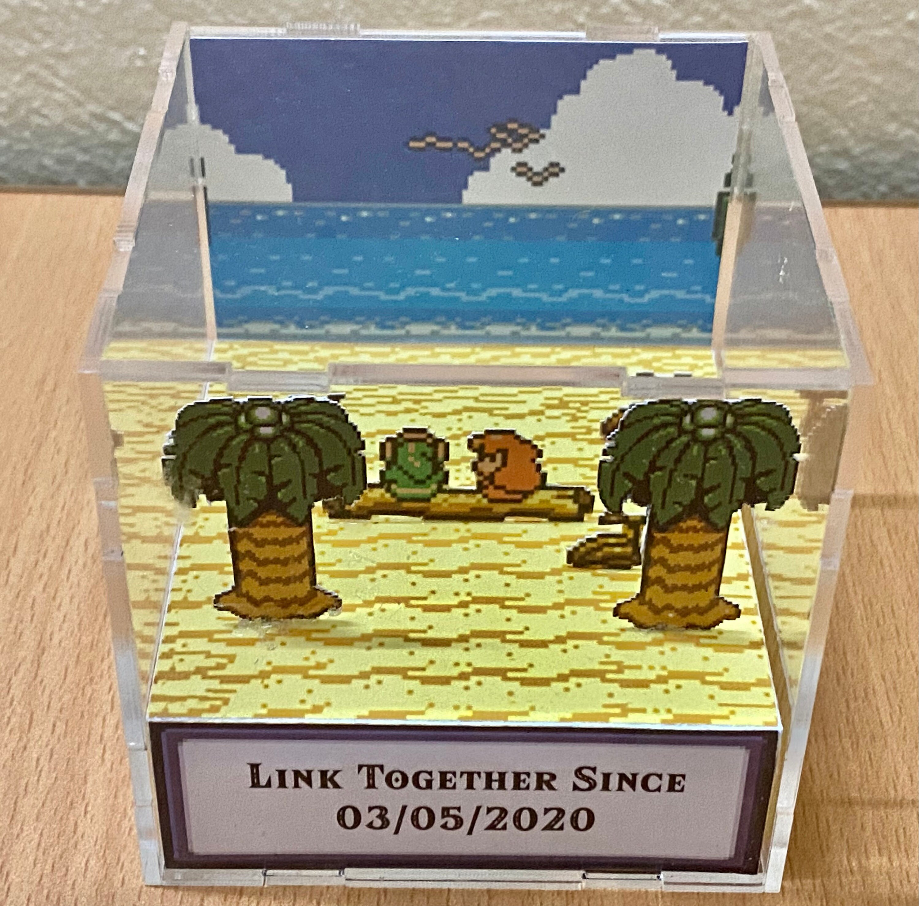 3D Cube Diorama Zelda Couple Anniversary Engagement Proposal Marriage