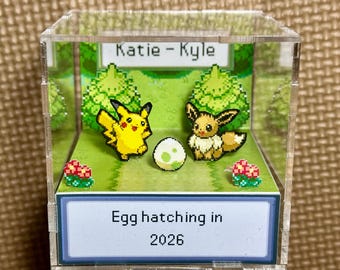 Customizable 3D Cube Diorama Pregnancy Announcement Pokmon Anniversary Gift