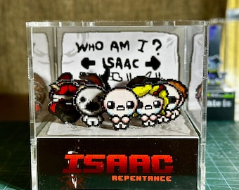 Cusomizable Isaac Menu The binding of Isaac - Character Selection Screen - Videogame Cube Diorama- nerdy geeky gift